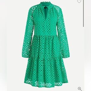 J.Crew Tiered Popover Embroidered Eyelet Dress